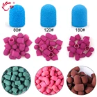 6 шт., шлифовальная крышка + вал для ногтей, сверла для дизайна ногтей, шлифовальные колпачки, ленты для маникюрного аппарата, сменный шлифовальный инструмент для очистки ногтей