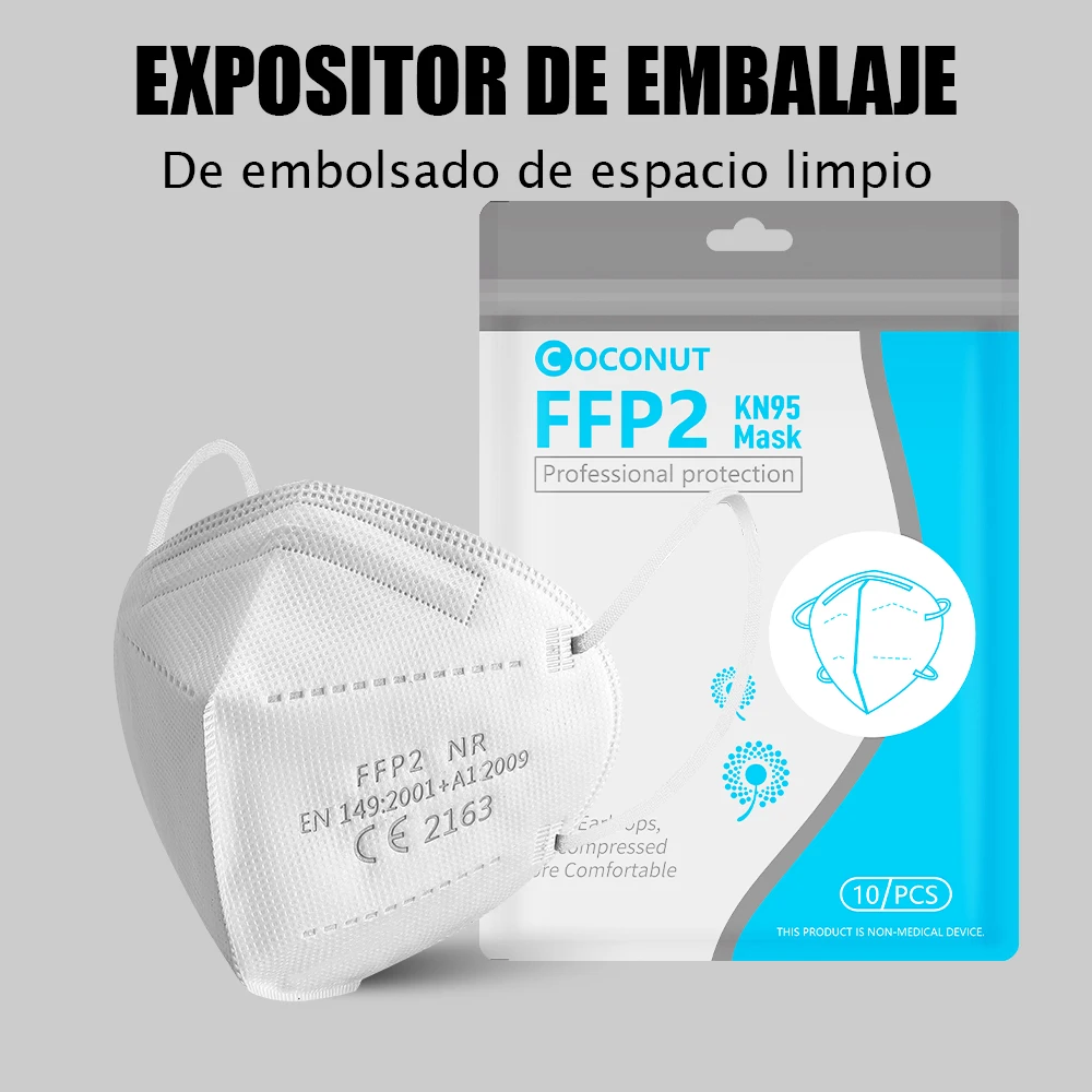 

10-200pcsMascarilla ffp2 Homologada España FFP2 маска 5 слоев KN95 пылезащитные маски для лица FPP2 маска-респиратор с фильтром