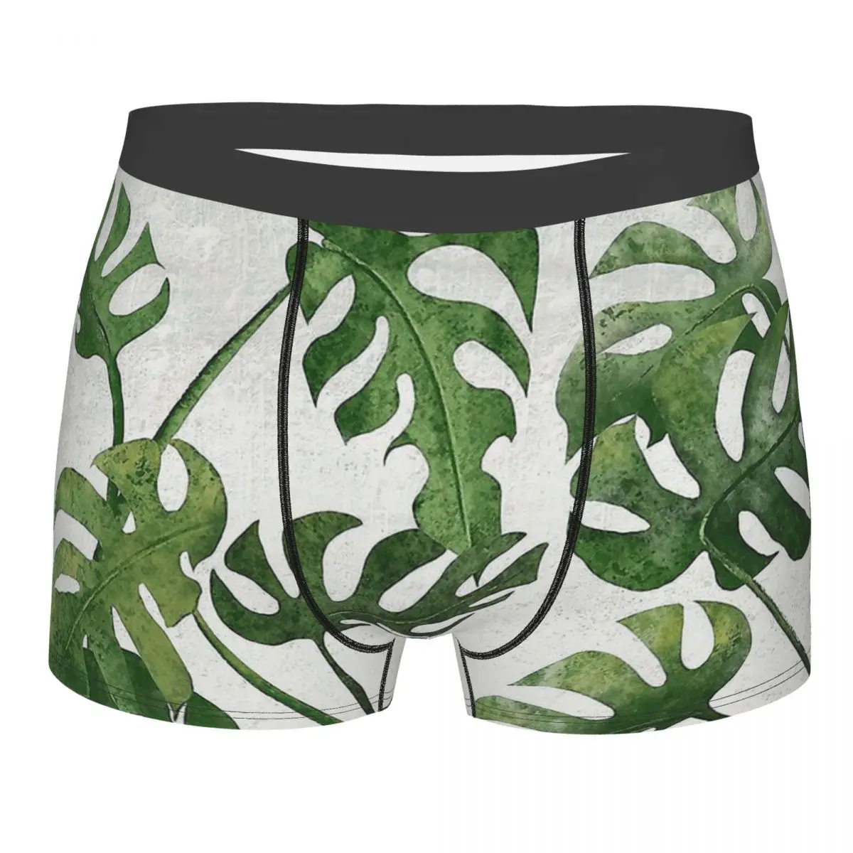 

Textured Cheese Plant Leaf Tropical Leaves Beach Underpants Cotton Panties Shorts Boxer Briefs Male Underwear Ventilate