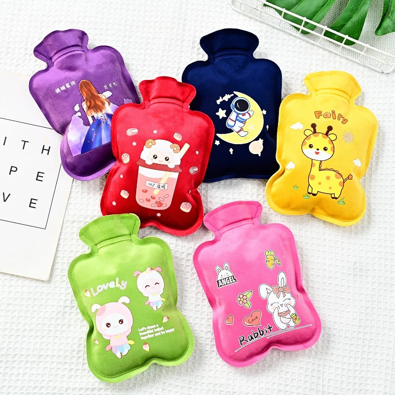 

Cute Hot Water Bottle Bag Cartoon Warm Relaxing Safe Heat Cold Large Plush Cloth Hot Water Bag Reusable Hand Warmer
