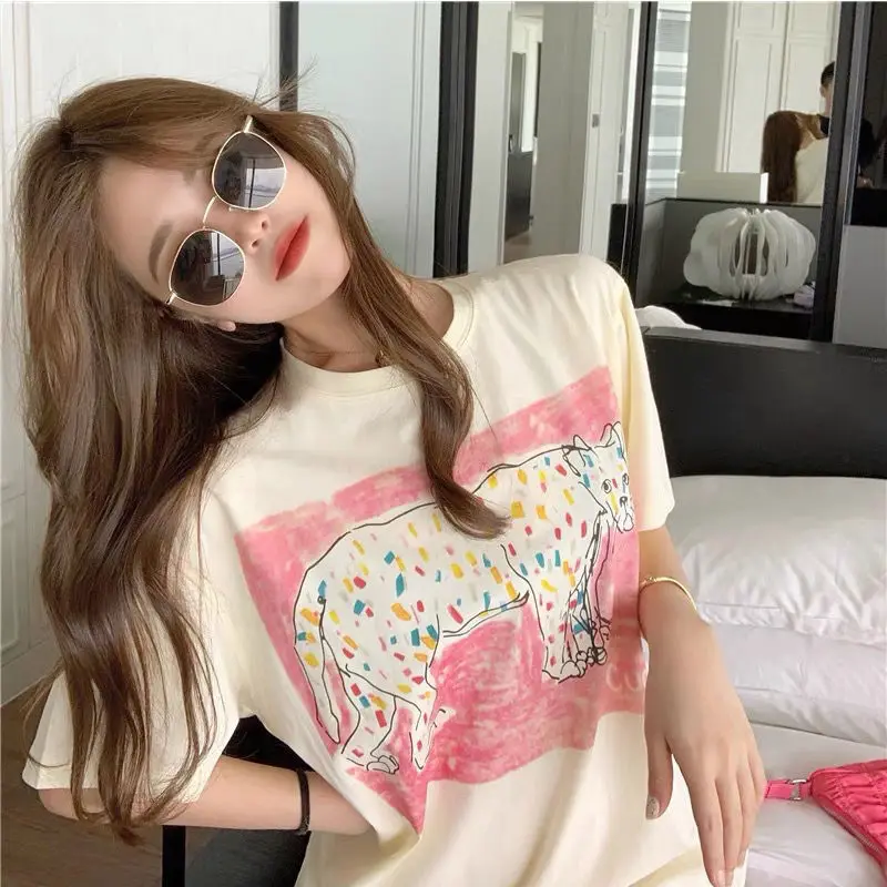 Cartoon Graphic Print Blouse T Shirt Women Harajuku Style Aesthetic White Casual New Fashion Summer |