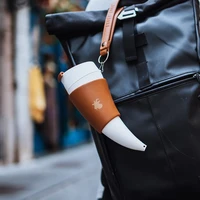320ml goat horn cup coffee cup high quality stainless steel thermos cup with shoulder strap water cup vacuum water bottle