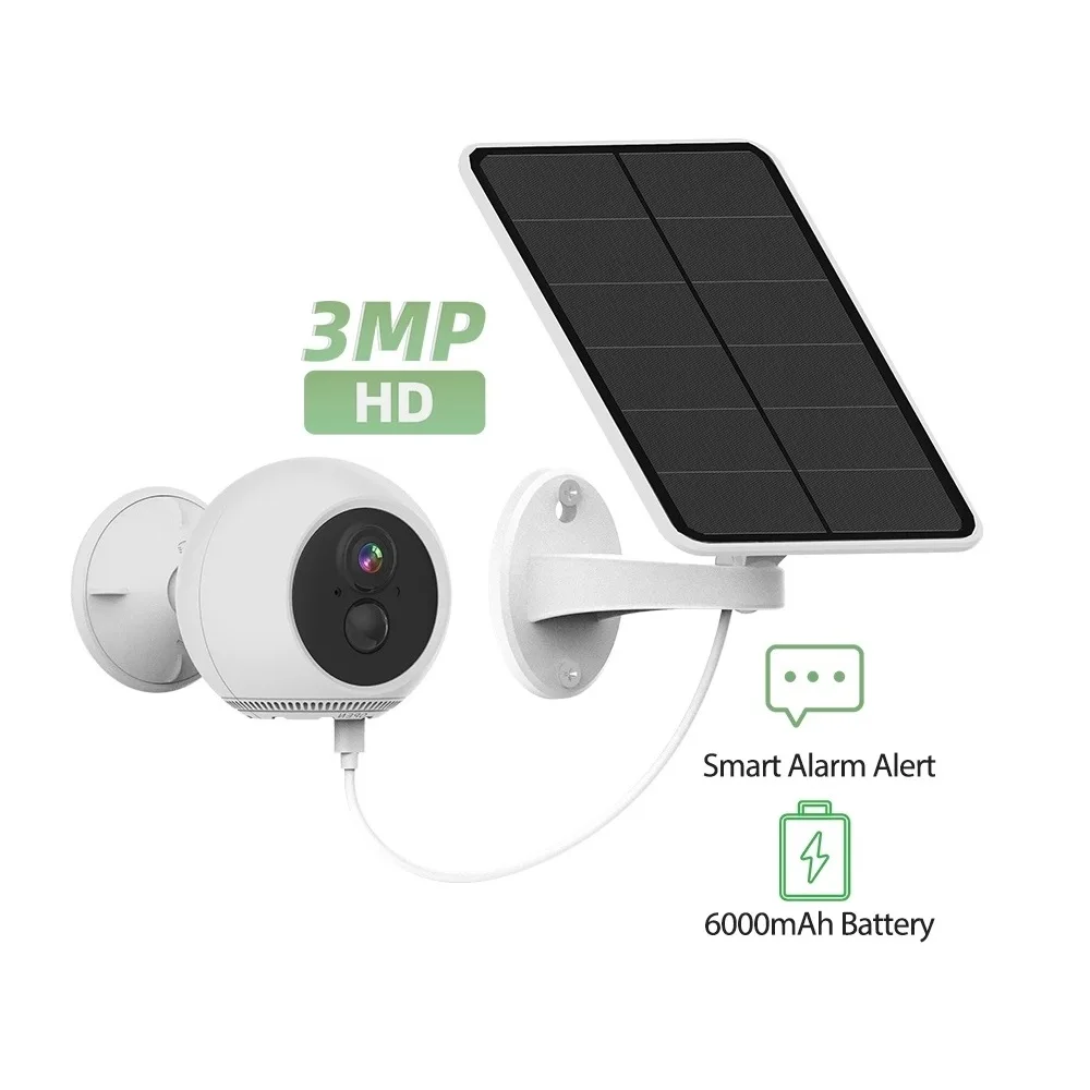 

Tuya 3MP Wireless Solar Camera WiFi Outdoor 6000mAh Rechargeable Battery PIR Detect Security Home Surveillance CCTV IP Camera