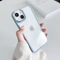 for iphone 13 12 11 pro max x xr xs max 7 8 plus se2020 case luxury transparent colorful silicone shockproof bumper metal cover
