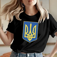 slava ukrainian coat of arms ukraine trident flag women t shirt short sleeve casual 100 cotton summer shirt