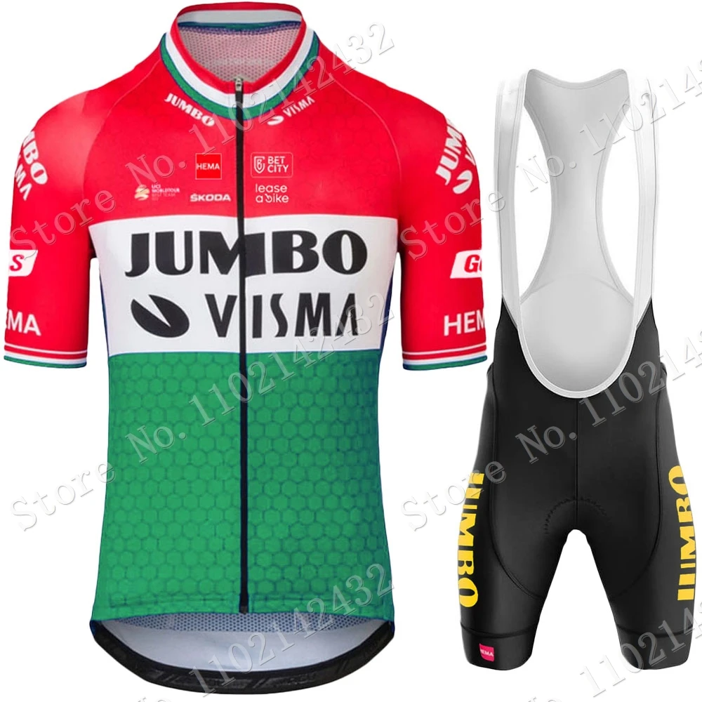 

Венгрия Джамбо Visma команда 2023 Велоспорт Джерси комплект летняя красная одежда дорожный велосипед рубашки костюм велосипед нагрудники шорт...