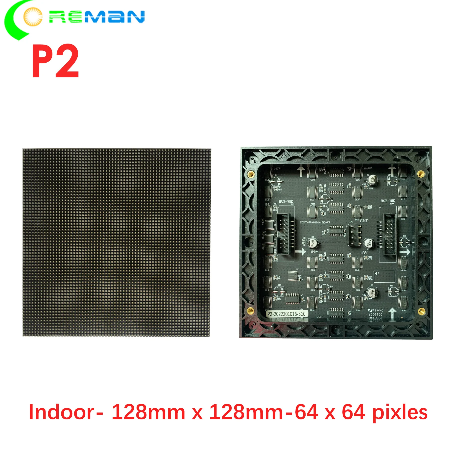 Фото Оптовая цена P2 внутренняя 64x64 RGB светодиодная матрица Hub75E 128x128 мм RGB Светодиодная панель №2