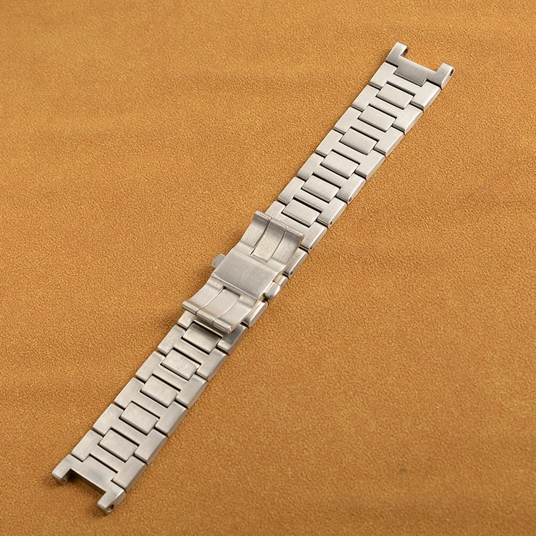 22mm Stainless Steel Watch Band Bracelet Men Silver Cruved End Watchband For Fit Cartier Pasha Steel Bracelet