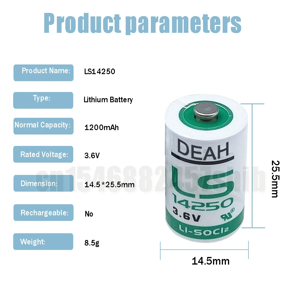 2шт 3.6В 14250 LS14250 TL-5902 1/2AA ER14250 Литиевая батарея для ПЛК электронного оборудования, водяного и газового счетчиков Primar on.