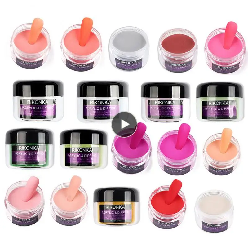 

RIKONKA 15g Acrylic Powder Carving Nail Polymer Tip Extension French Pink White Clear Adhesive Manicure Rhinestone Nail Powders