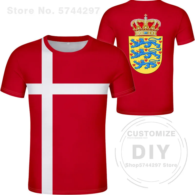 Футболка с логотипом Дании Бесплатная индивидуальная печать имени номера Dnk