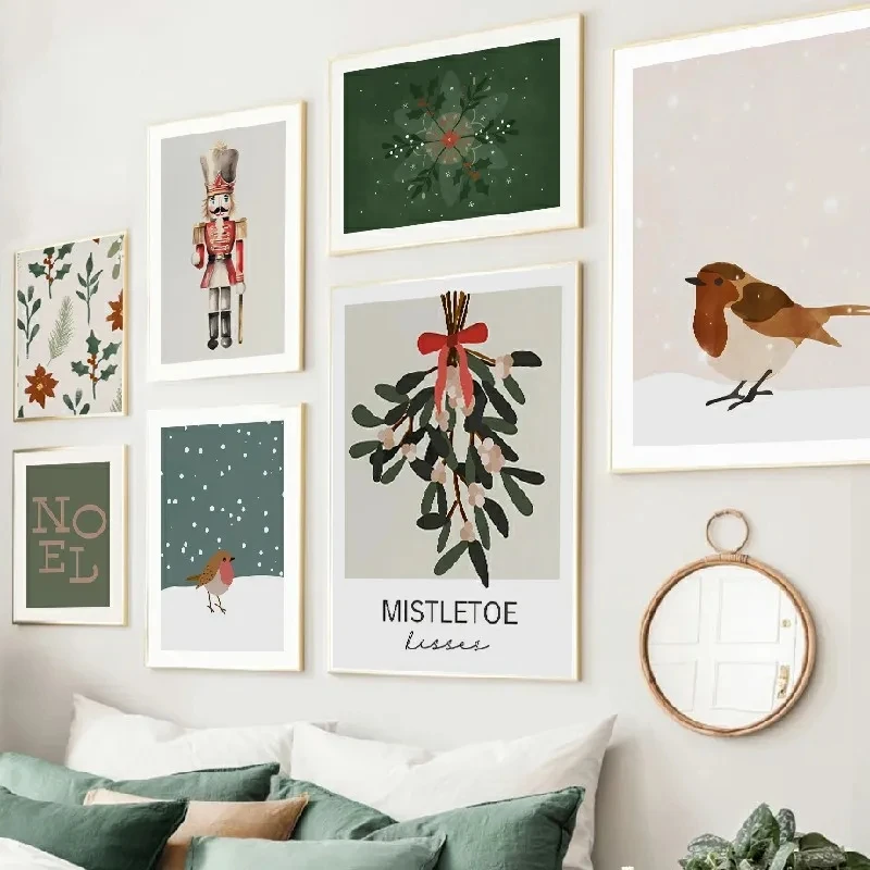 Рождественские рождественские постеры с принтами