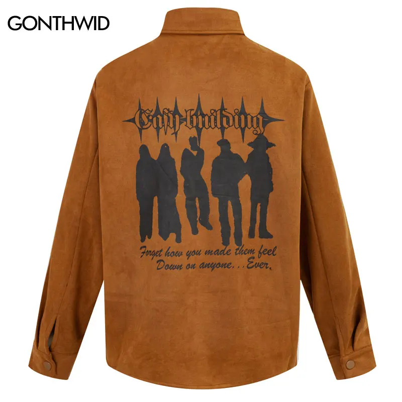 Винтажная замшевая рубашка уличная одежда рубашки большого размера с длинными