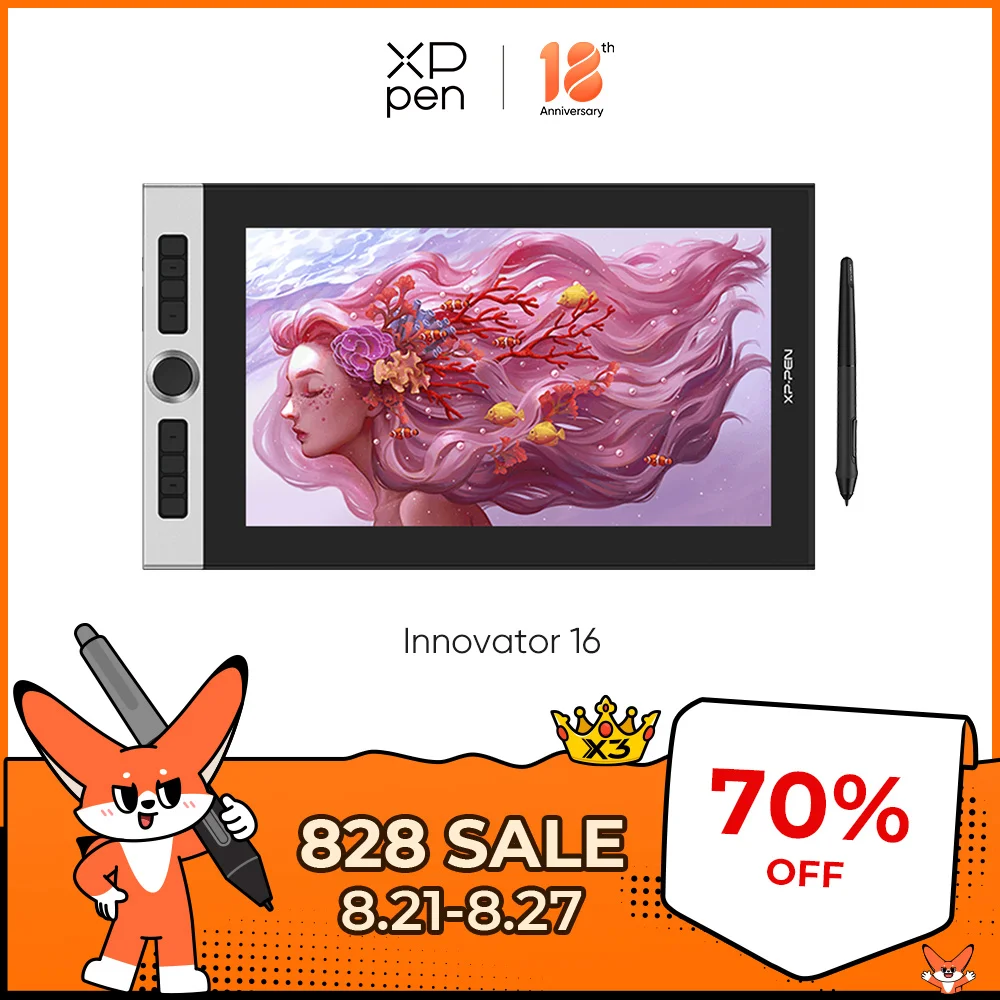 XPPen Innovator 16 графический планшет 15,6 дюймов ручка дисплей доска для рисования монитор 88% NTSC с без батареи стилус наклона поддерживается