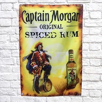 captain morgan classic wine whiskey banner wall hanging beer flag retro bar pub club man cave wall decor black party poster gift