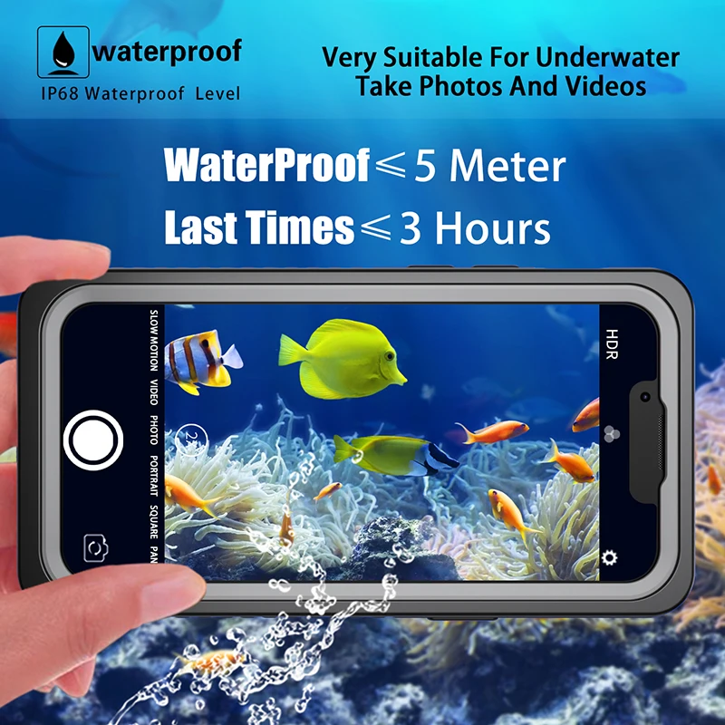 Полностью герметичный IP68 Подводный Чехол для iPhone 13 12 Pro Max Mini 11 XS XR 6 7 8 Plus 5 SE 2 3