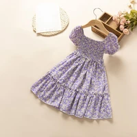 2022 summer childrens blue flower cute dress toddler girl luxury dresses toddler girls baby girl korean baby clothes