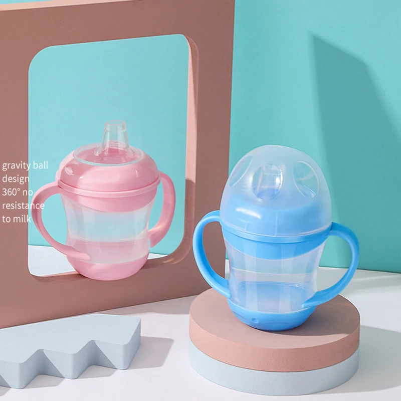

Baby Cups With Handle Suction Feeding Bottles Cups for Babies Water Milk Baby Feeding Bottle Infant Training with Handle Cups