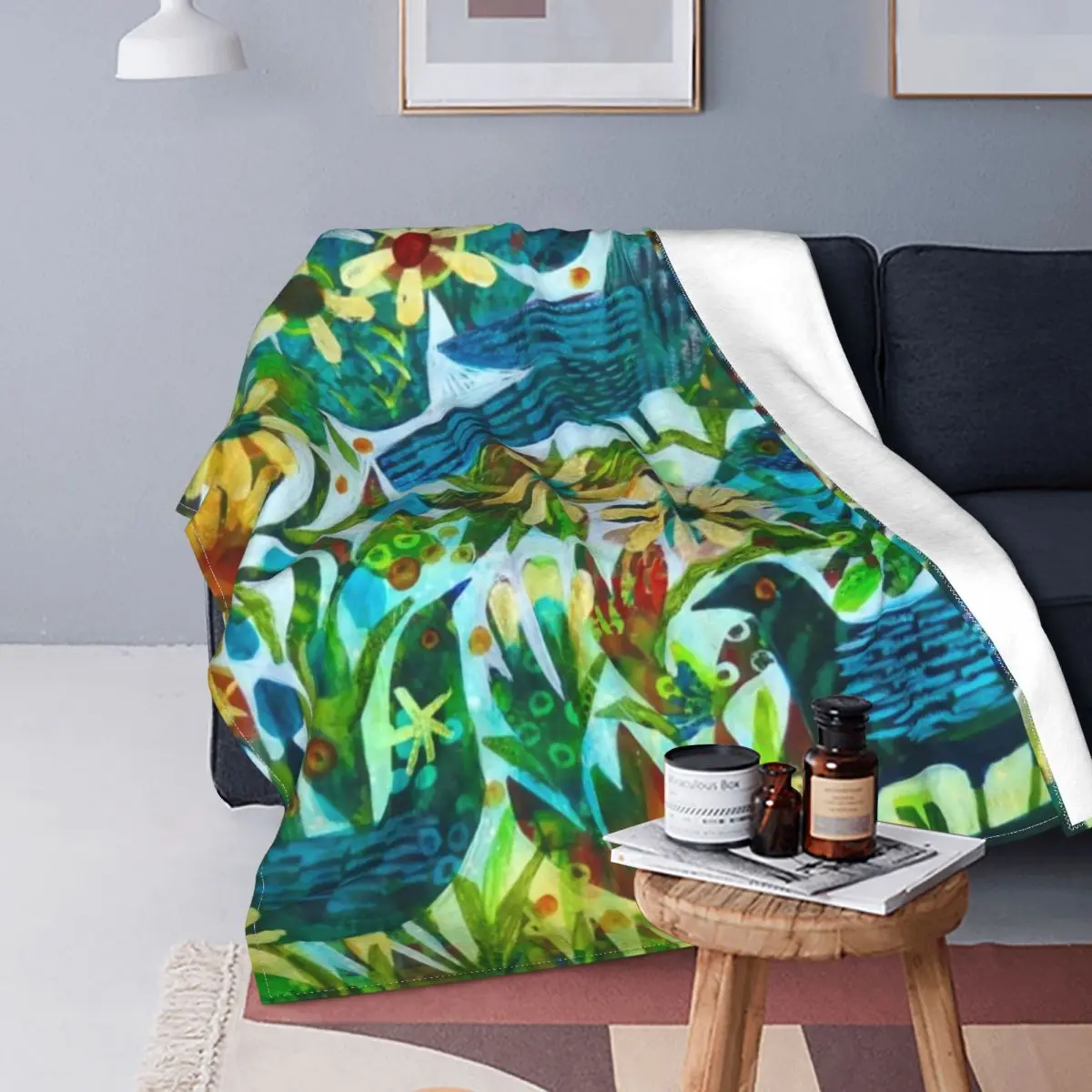 Акварельное цветочное одеяло летнее легсветильник мягкое недорогое покрывало с