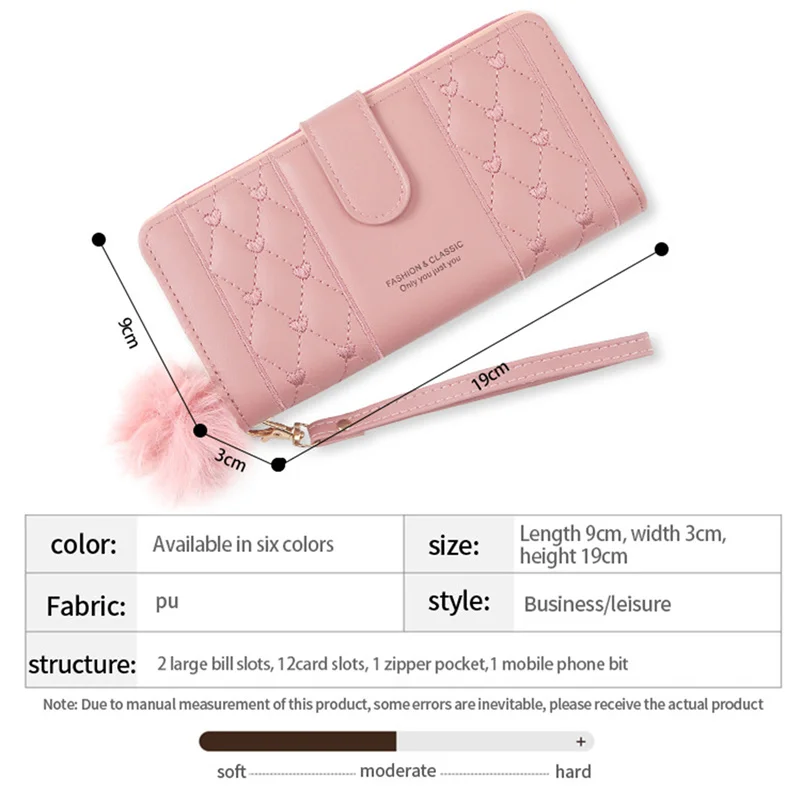 Long Women's Wallet Female Purses Tassel Coin Purse Card Holder Wallets Double Zipper Pu Leather Clutch Luxury Money Phone Bag