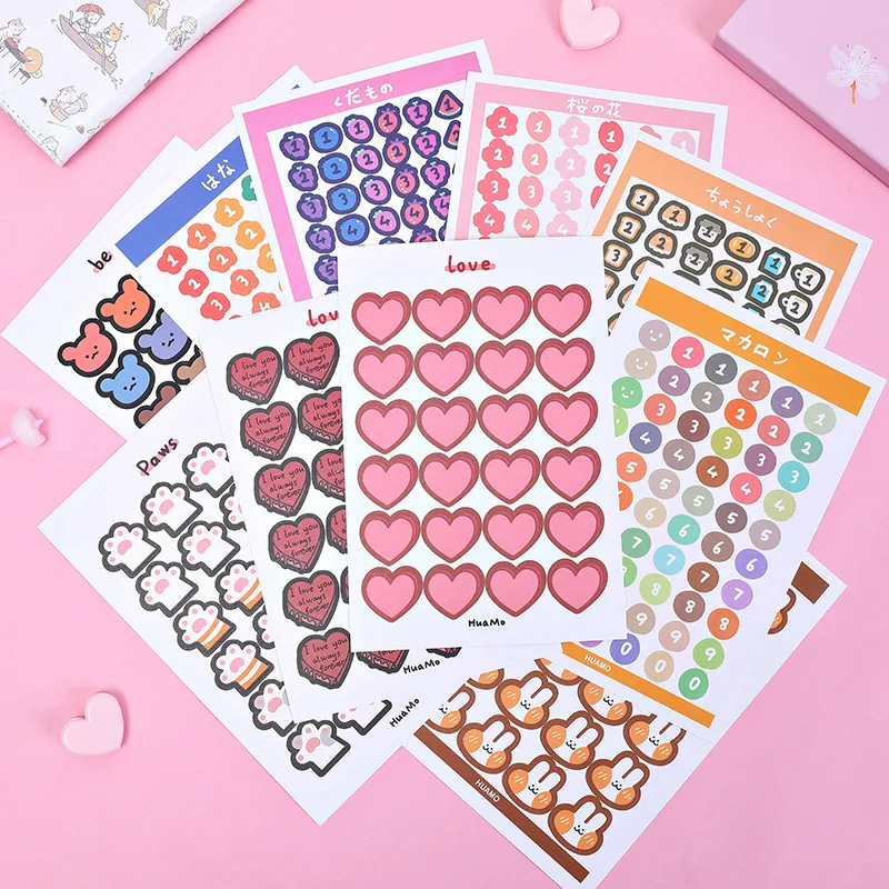

Cartoon Animal Geometric Food Cute Sticker Ins Girl Color Hand Account Notebook Diary Handbook DIY Decoration Sticker Stationery