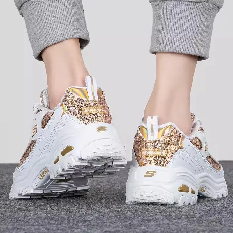 Skechers Женские кроссовки на платформе в стиле ретро Panda Shoes Модная повседневная