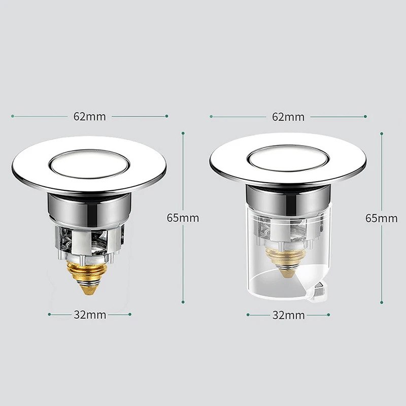 

Wash Basin Leaking Plug Washbasin Basin Drainer Bouncing Core Press-type Deodorant Flip Plate for Kitchen Bathroom Supplies