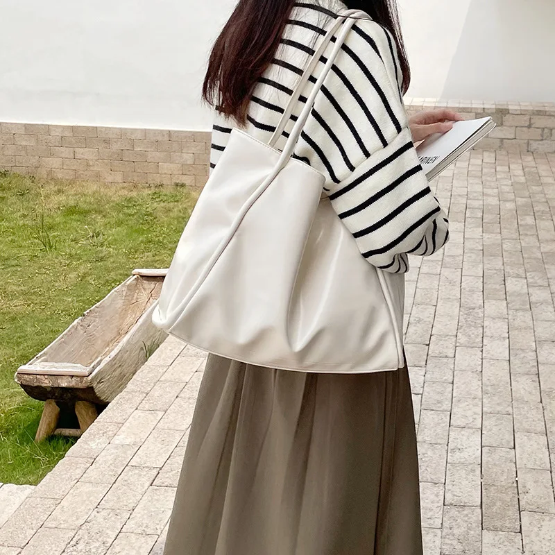 Diinovivo Casual Large Capacity Ladies Shoulder Bag Vintage Women Tote Bags PU Leather Handbag For Women Underarm Bag WHDV2249