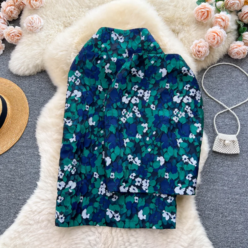 

Женская длинная юбка с высокой талией, Элегантная модная юбка с запахом на бедрах и вышивкой, милая летняя одежда