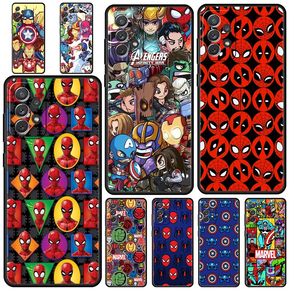 

Disney Avengers Spiderman Phone Case For Samsung Galaxy A51 A13 A71 A21S A12 A11 A31 A41 A01 A03s A22 A23 A33 A73 A53 5G Cover