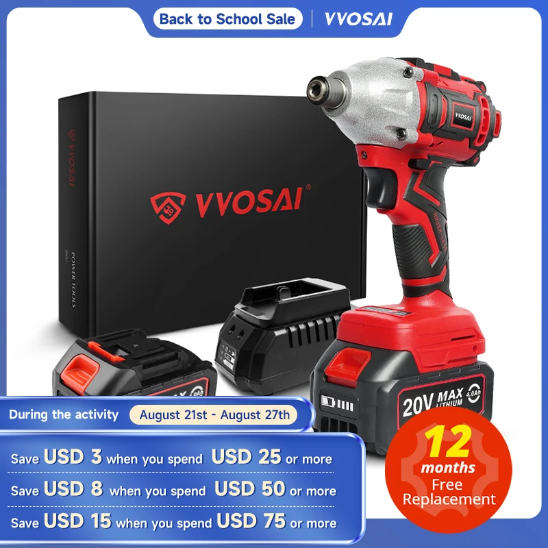 WOSAI MT Series 300Nm Brushless Screwdriver Electric Drill Cordless Screwdriver 20V Impact Driver Lithium-Ion Battery Power Tool
