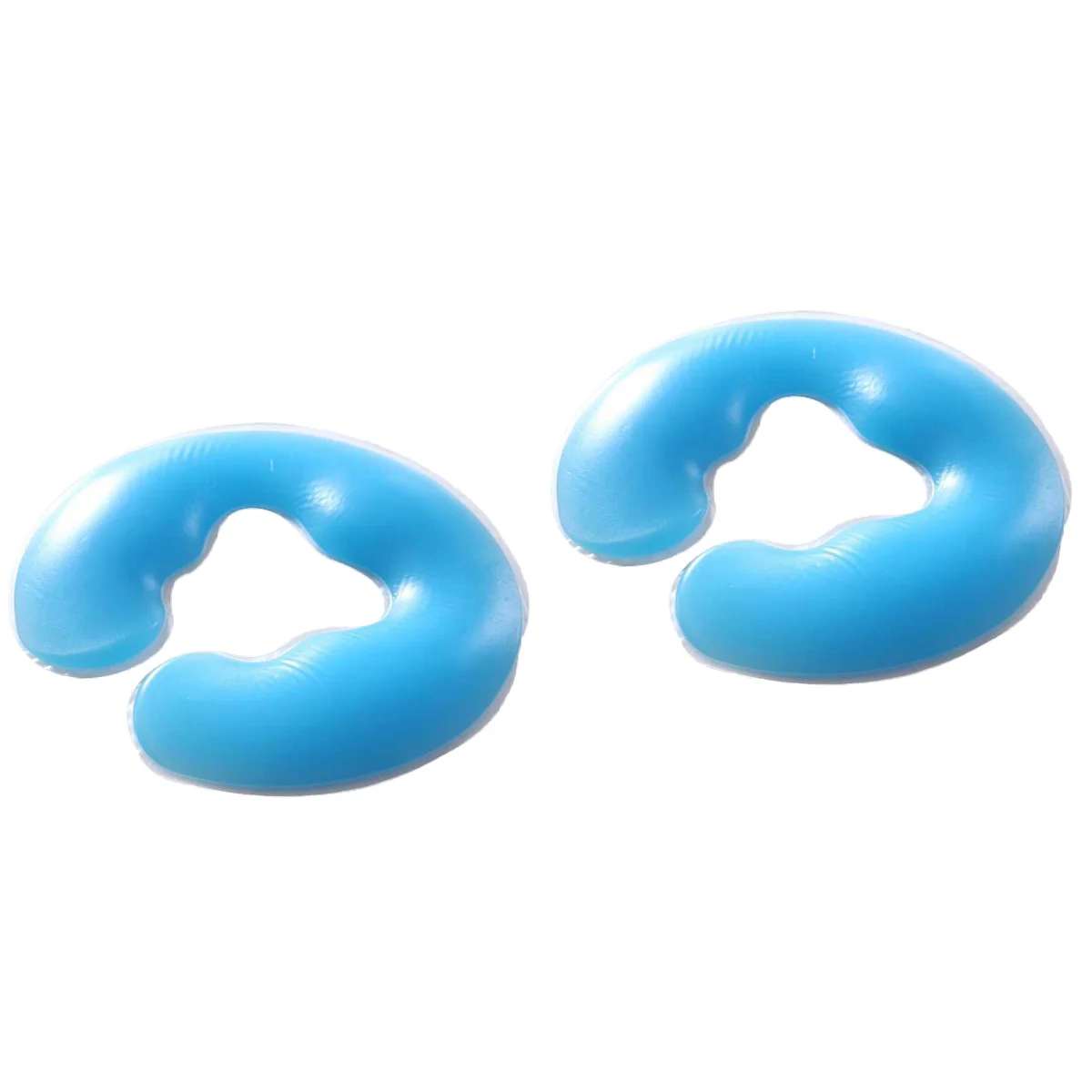 

2 pcs U-shaped Hole Pillow Face Sleeping Lying Pillow Silicone Pad for Beauty Salon Spa Parlors (Blue)