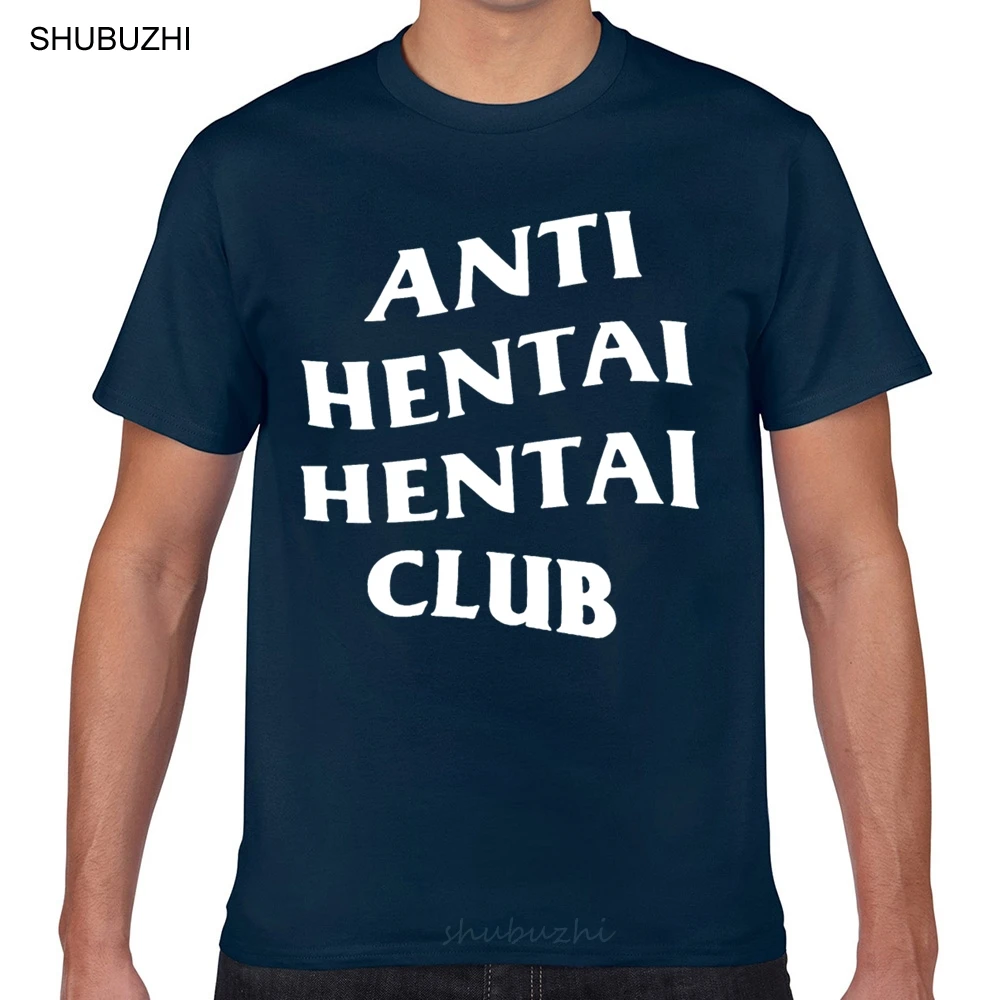 

Tops T Shirt Men anti hentai hentai club Funny White Geek Cotton Male Tshirt fashion t-shirt men cotton brand teeshirt