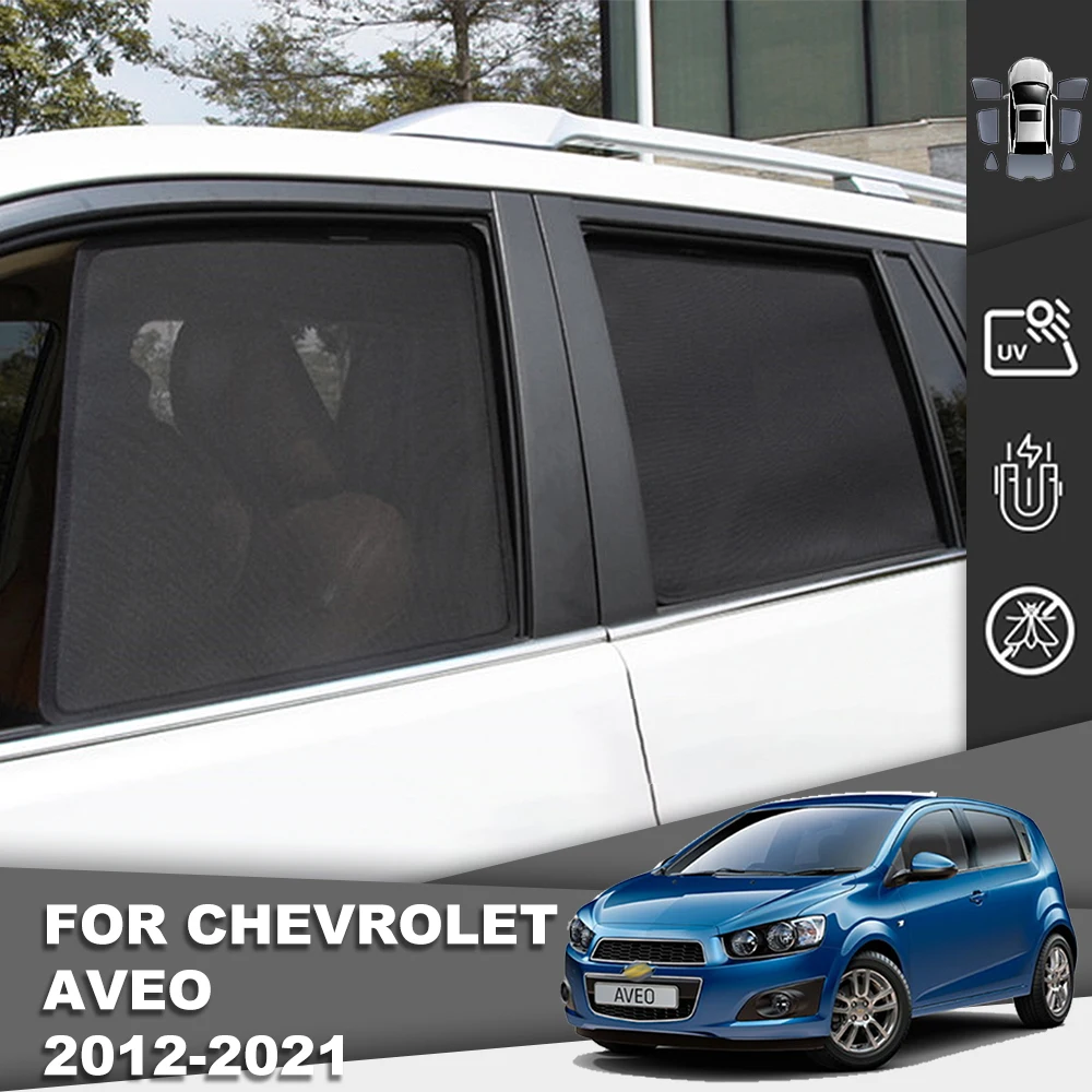 

For Chevrolet AVEO Hatchback T300 SONIC 2011-2019 Car Sunshade Magnetic Front Windshield Mesh Curtain Rear Side Window Sun Shade