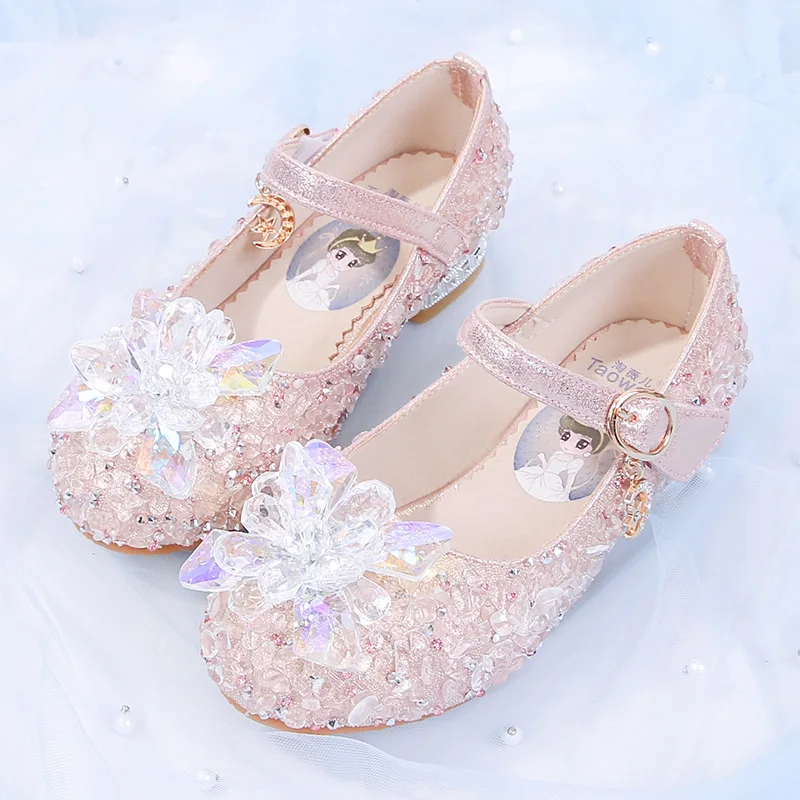 Children's High-heeled Shoes, Children's Crystal Shoes, Girls' Princess Shoes, New Baby Shoes In Spring and Autumn of 2022