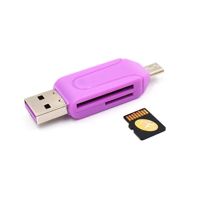 

NEW Micro USB 2 In 1 OTG Card Reader High-speed Universal OTG TF/SD Card for Android Computer Extension Headers