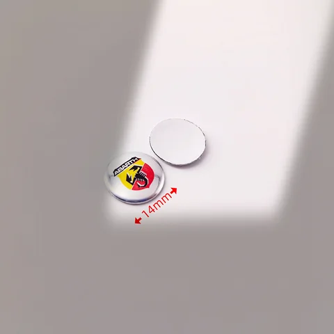 2 шт. наклейка на ключ автомобиля 14 мм 15 мм 1,4 см 1,5 см эмблема кузова авто ключ значок для FIAT 500 Abarth логотип брелок украшение значок наклейка