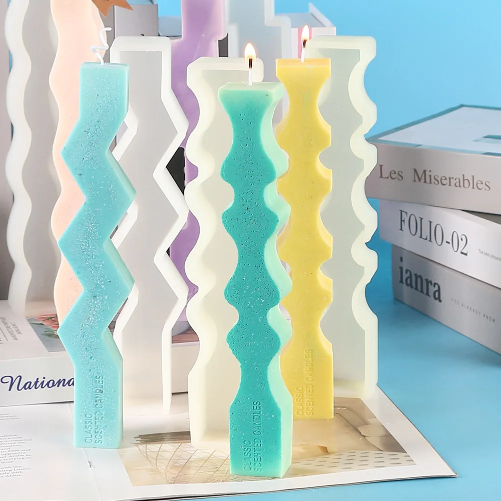 Креативная Волнистая Полоса Геометрическая силиконовая форма в виде свечи