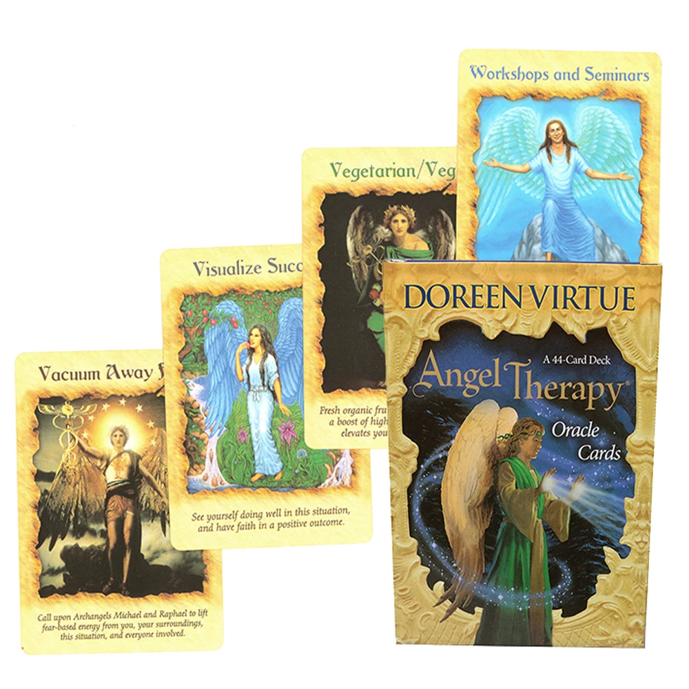 Therapy Tarot การ์ดสำหรับผู้เริ่มต้นด้วยความหมายคู่มือ Archangel Oracle บัตร Doreen Virtue Divination Oracle ชั้น Tarot Book