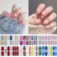 14tipsset full cover nail stickers wraps 2020 new styles diy adhesive sliders for women beauty art decals manicure waterproof