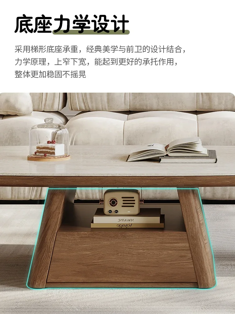 Журнальный столик из каменной плиты для гостиной дома небольшой квартиры