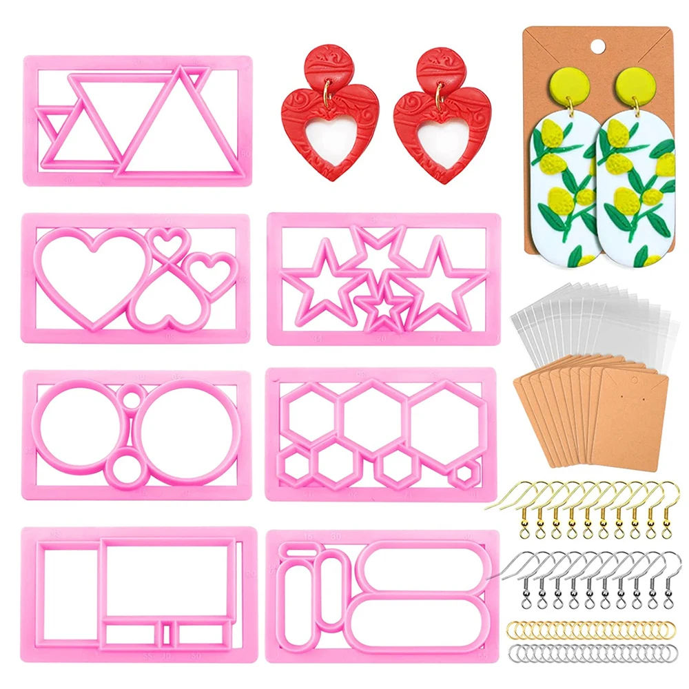 

Polymer Clay Cutters Plastic Geometric Shape Cut Mold for Pottery DIY Ceramic Craft Jewelry Pendant Earring Making Supplies Tool