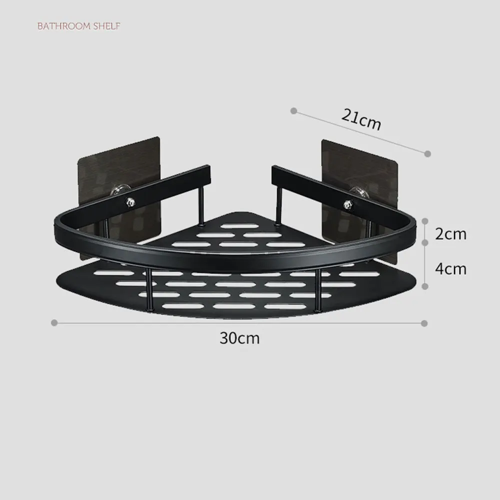bathroom corner shelf without drilling rustproof space aluminum shower storage rack shampoo holder bathroom accessories free global shipping