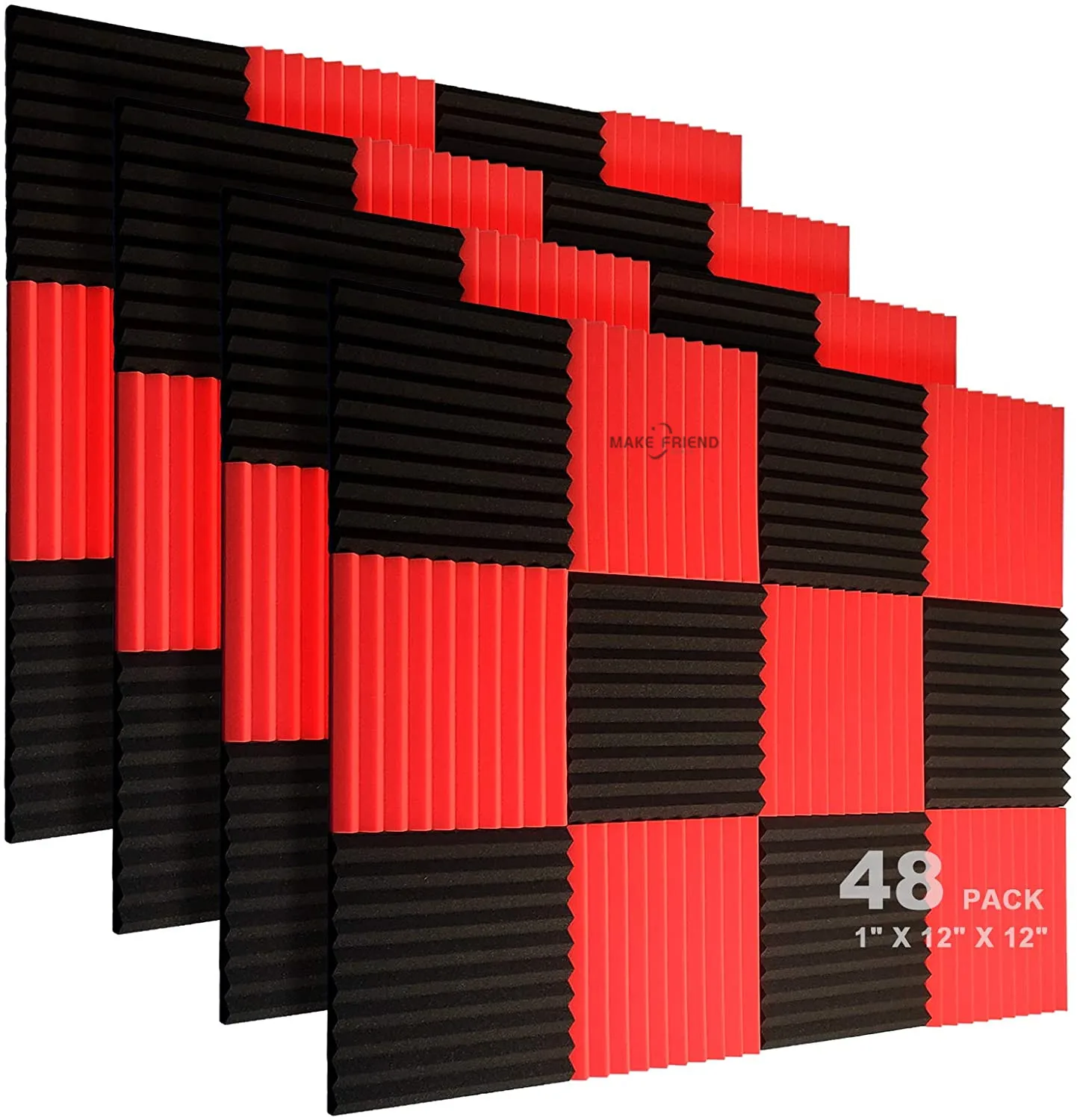 

48 Pack 1" X 12" X 12" Acoustic Foam Panels Studio Soundproofing Wedge Sound Proof Padding Acoustic Treatment