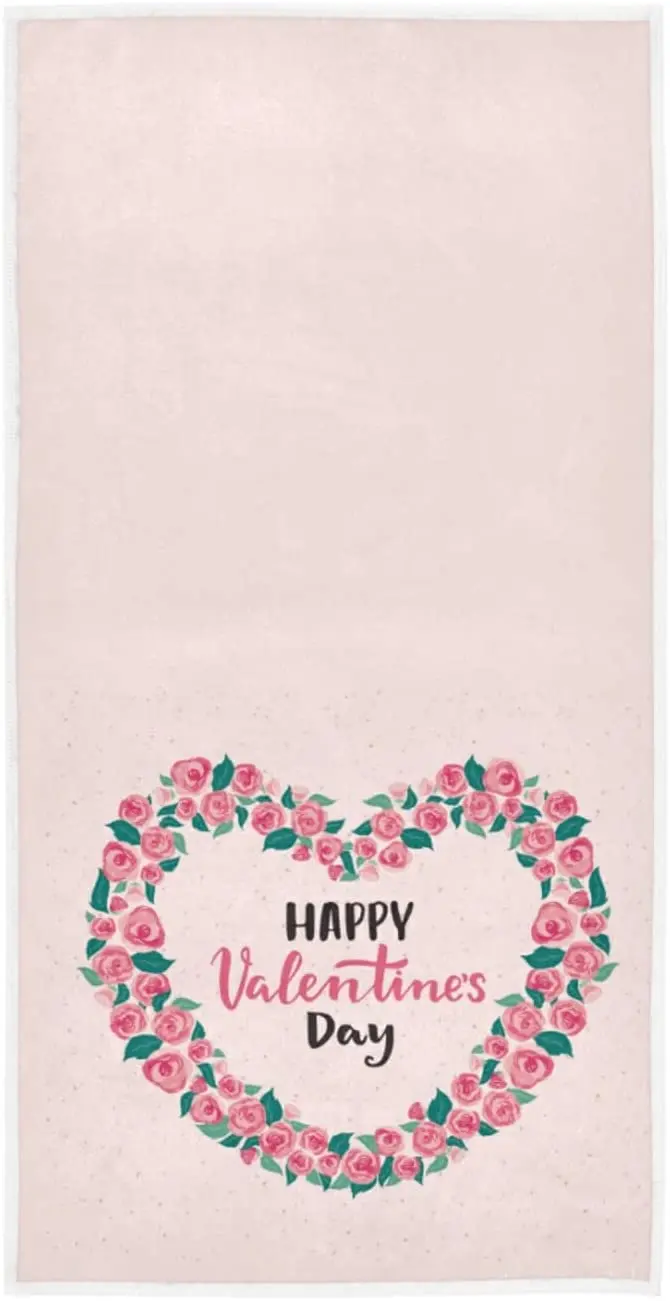 

Полотенце для лица на День святого Валентина, розовое мягкое полотенце с розовыми цветами для ванной, отеля, спа, косметическое полотенце