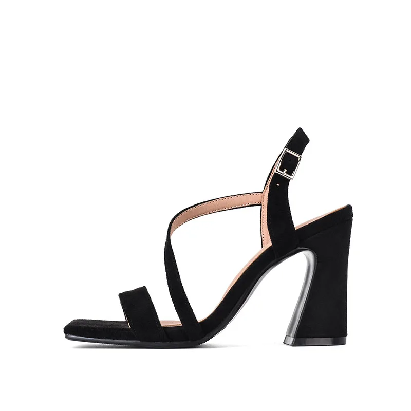 Women Sandals New 2023 Summer Thick Heeld Sandal Ladies Black Apricot Red Yellow Shoes Fashion Women Shoes PU Leather Sandals