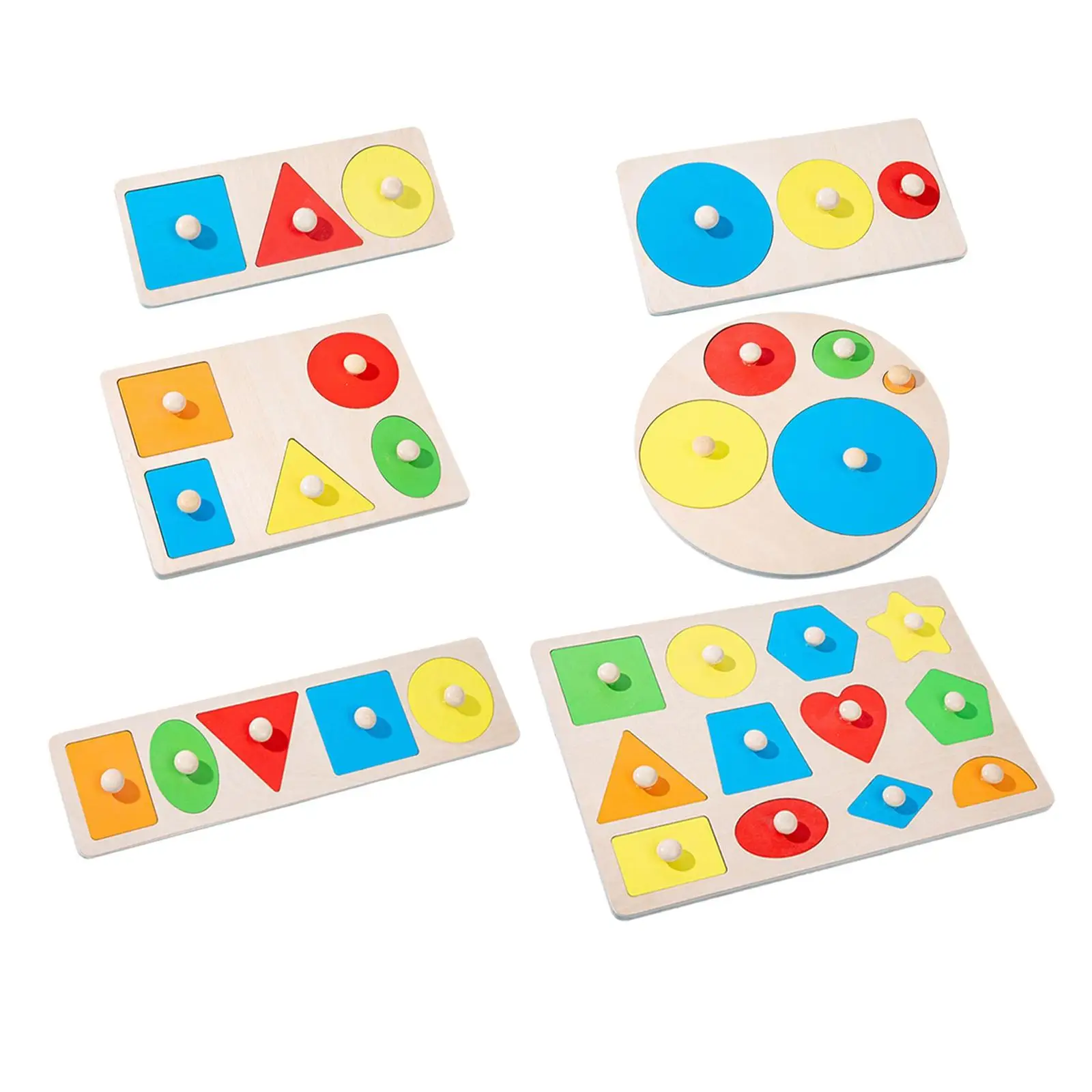

Grasping Board Toys Preschool Learning Shape Color Geometric Board for Children, Boys,