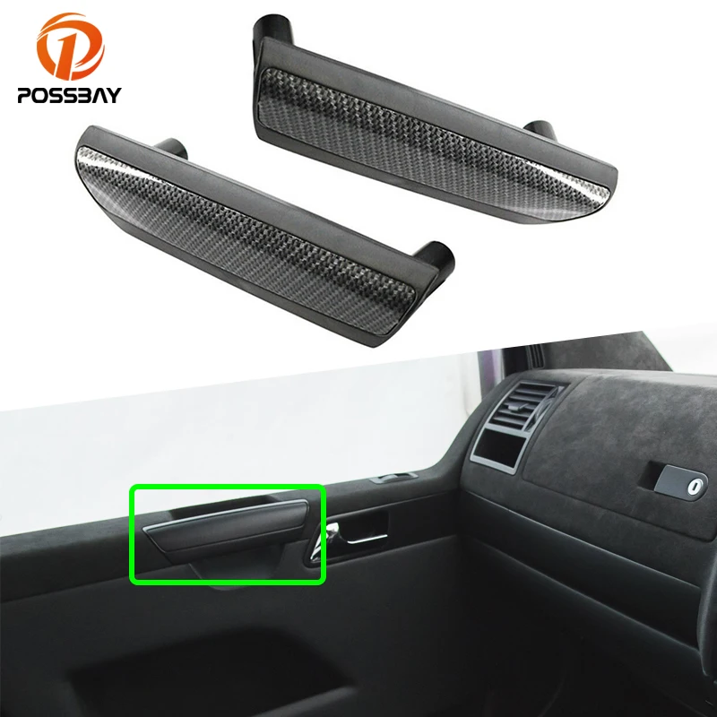 

1 Pair Car Front Interior Door Pull Handle Cover Trim Carbon Fiber Look for VW Transporter T5 2010-2015 Accessories 7H0867179