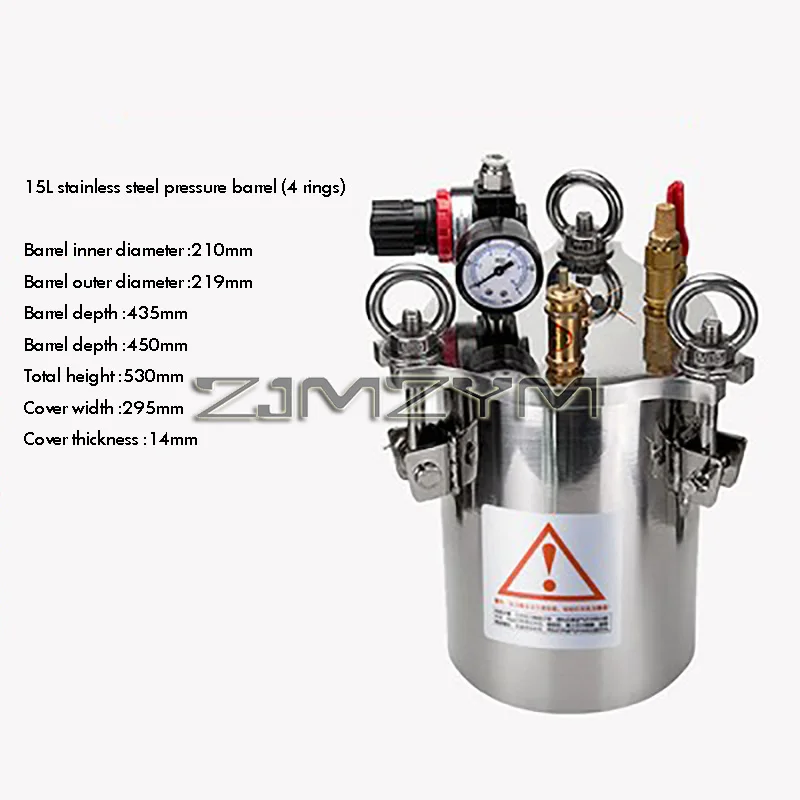 

Дозатор 15 л, напорный бак, сосуд для клея из нержавеющей стали 304, герметичное ведро для хранения дозирования жидкости с зеркалом для наблюдения