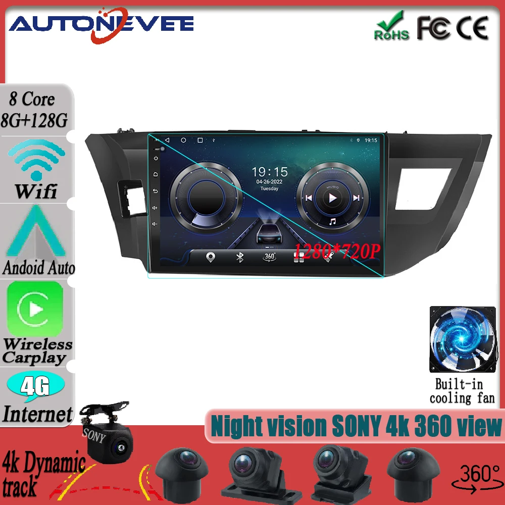 

Android 12 Car Radio Multimedia Video Player Mirror Link For Toyota Corolla Ralink 2013 2014 2015 2016 GPS Navigation Screen